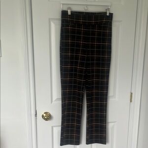 Plaid Straight-Leg Pants